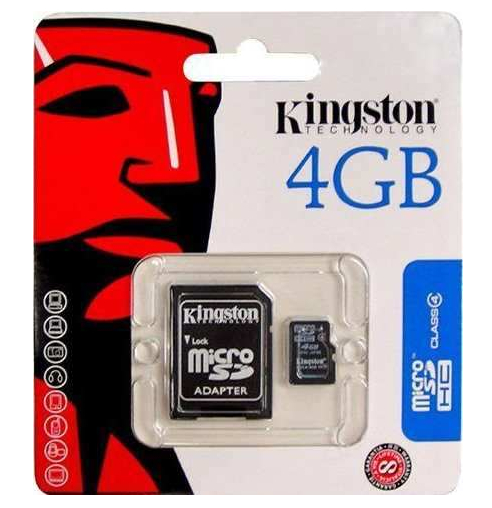 Memoria Micro Sd 4 Gb Sdhc Kingston Para Celulares Camaras